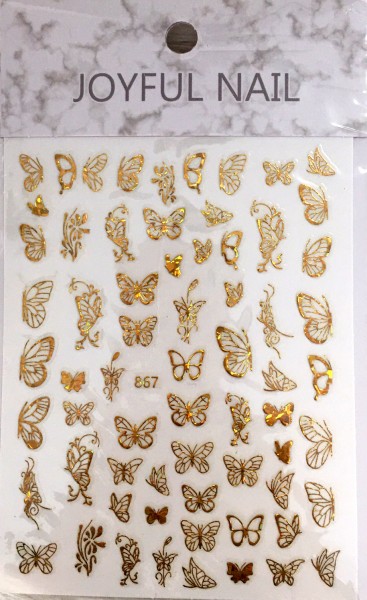 Nailart Sticker - Schmetterling gold
